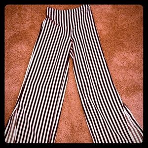 Black&White Pin striped wide leg dress pants